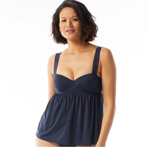 MICHAEL Michael Kors Other - NEW $118 Michael Michael Kors Underwire Baby Doll Tankini Swim Top Size Small